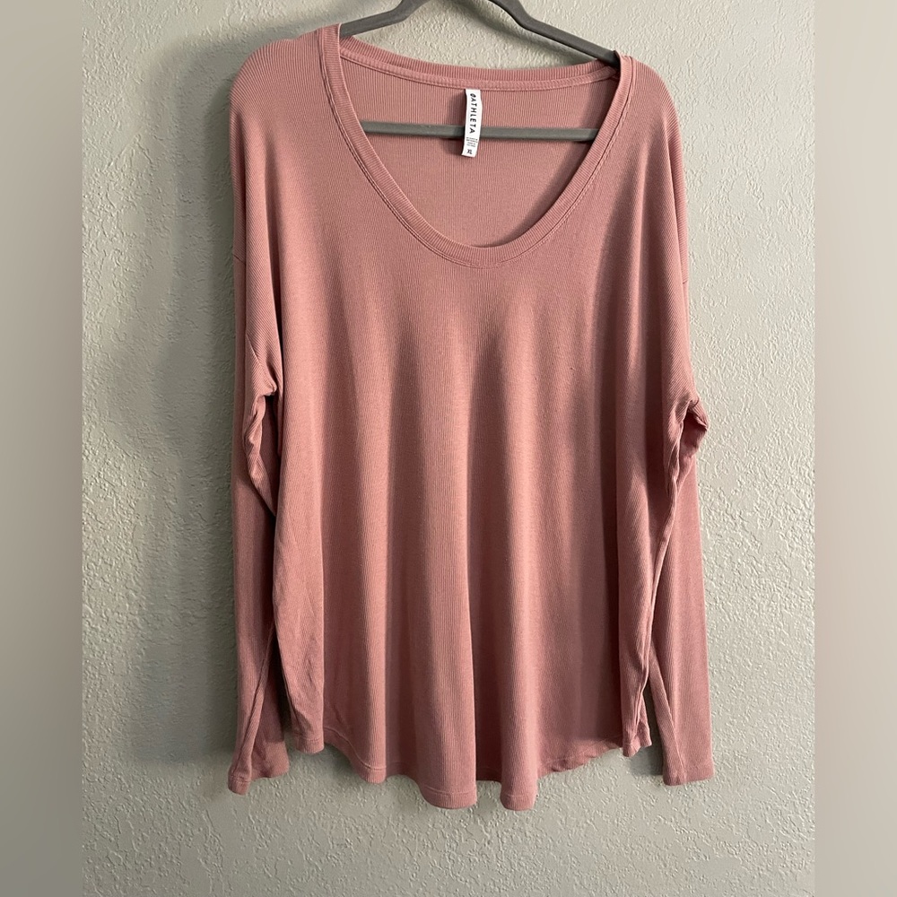 ATHLETA pink  long sleeve shirt